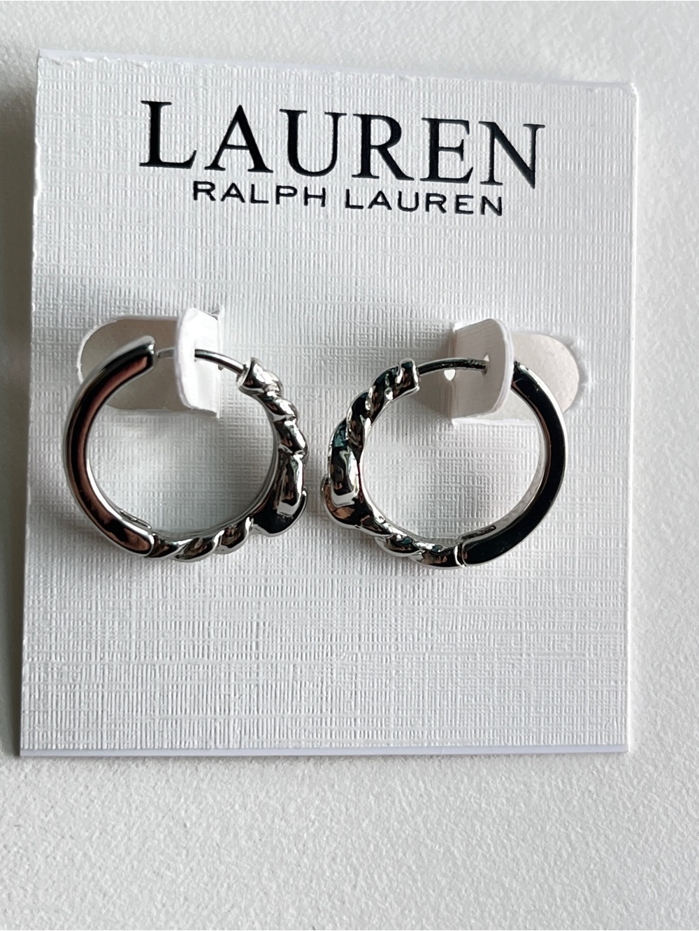 Lauren Ralph Lauren Silver Twisted Mini Hoop Earrings